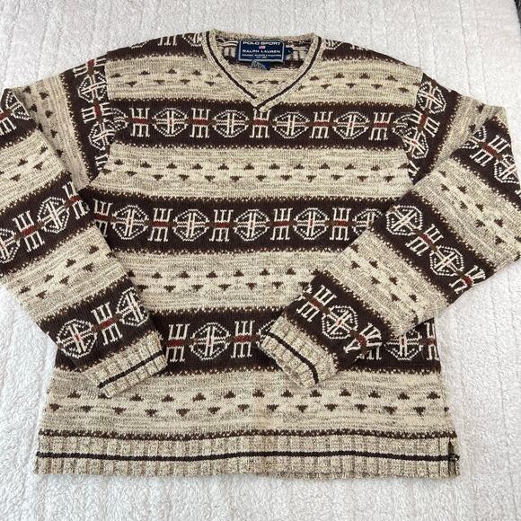 Ralph Lauren Other - Polo Sport Ralph Lauren Navajo Aztec Vintage V-neck men’s sweater size Large